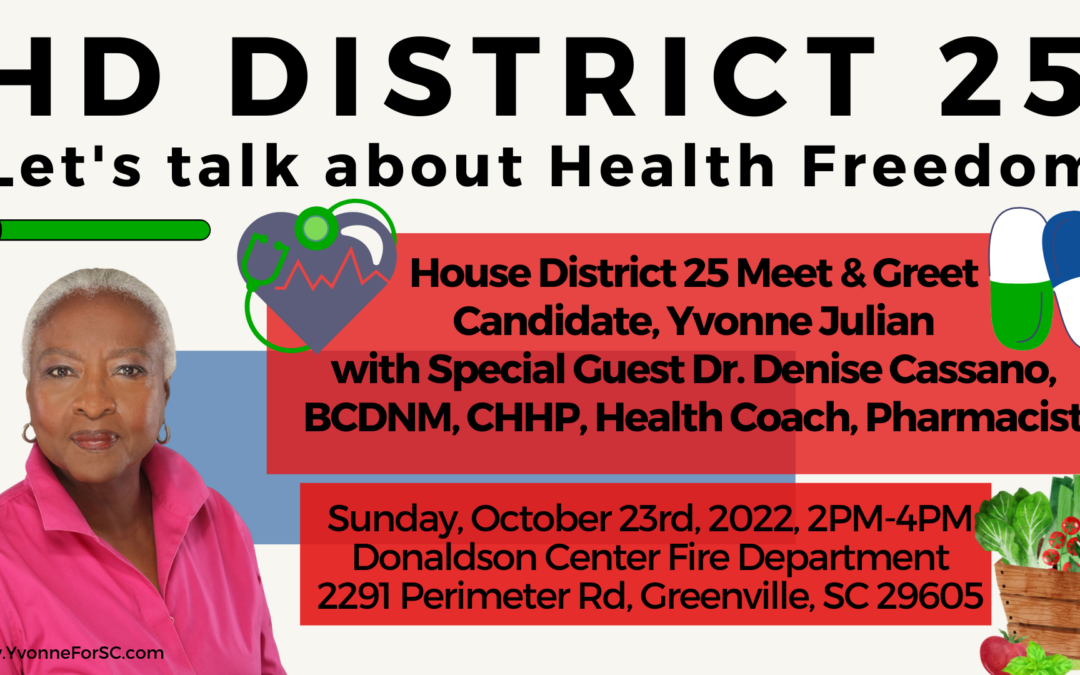 HD 25 Candidate Meet & Greet – Lets talk Health Freedom