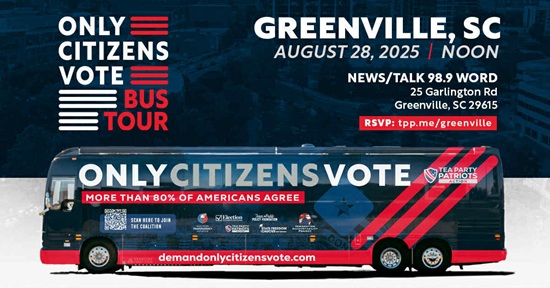 Only Citizens Can Vote Bus Tour August 28 2025