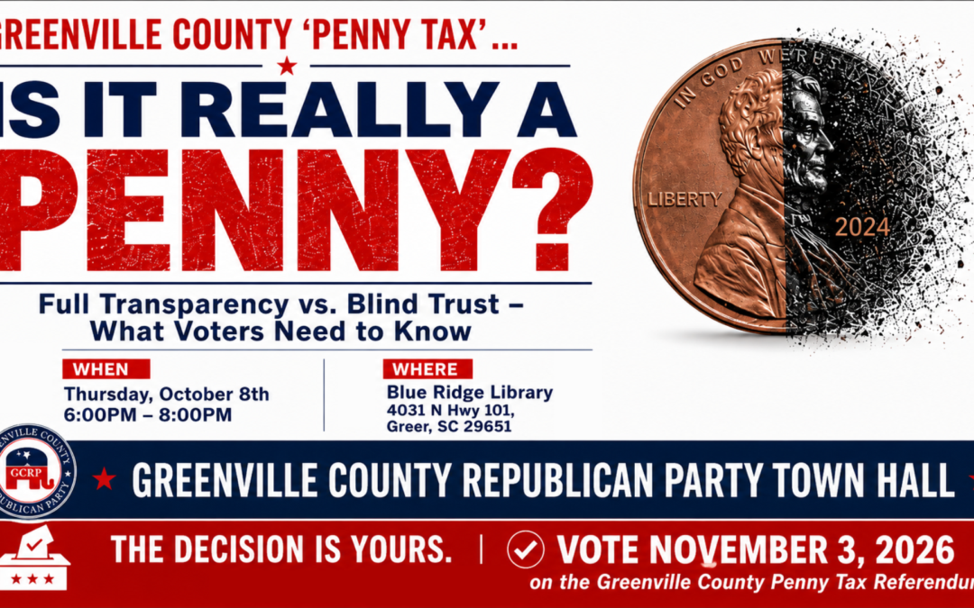 Greenville County “Penny Tax … Is It Really a Penny? Town Hall in Greer