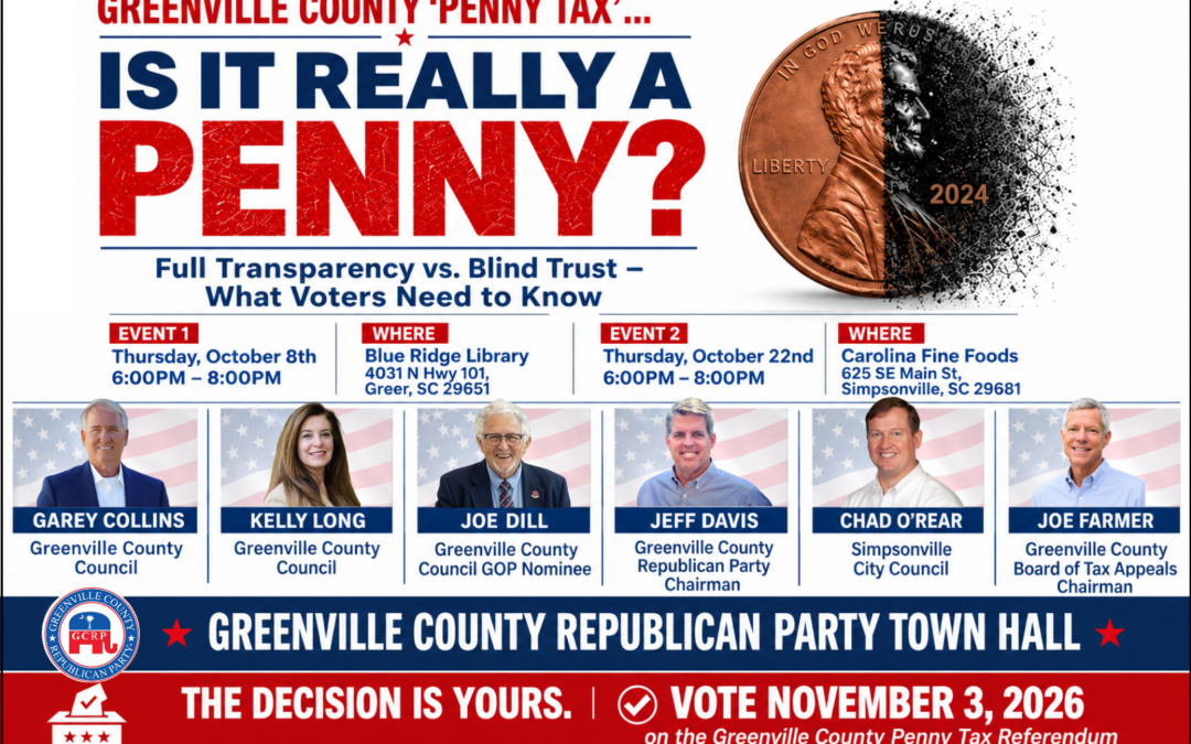 Greenville County “Penny Tax … Is It Really a Penny? Town Hall in Greer