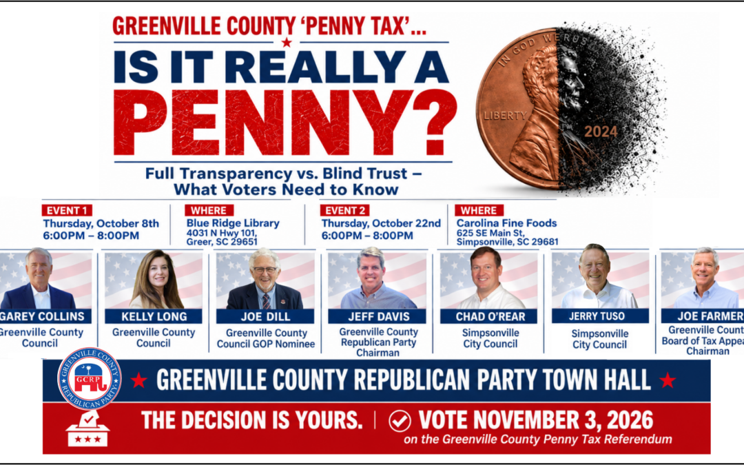 Greenville County “Penny Tax … Is It Really a Penny? Town Hall in Greer